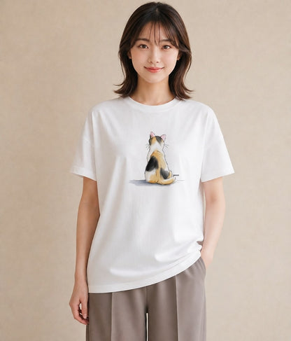 Tシャツ レディース シャム 猫 ねこ イラスト ボタニカル カフェ服 クリスマス 白T YMAZO