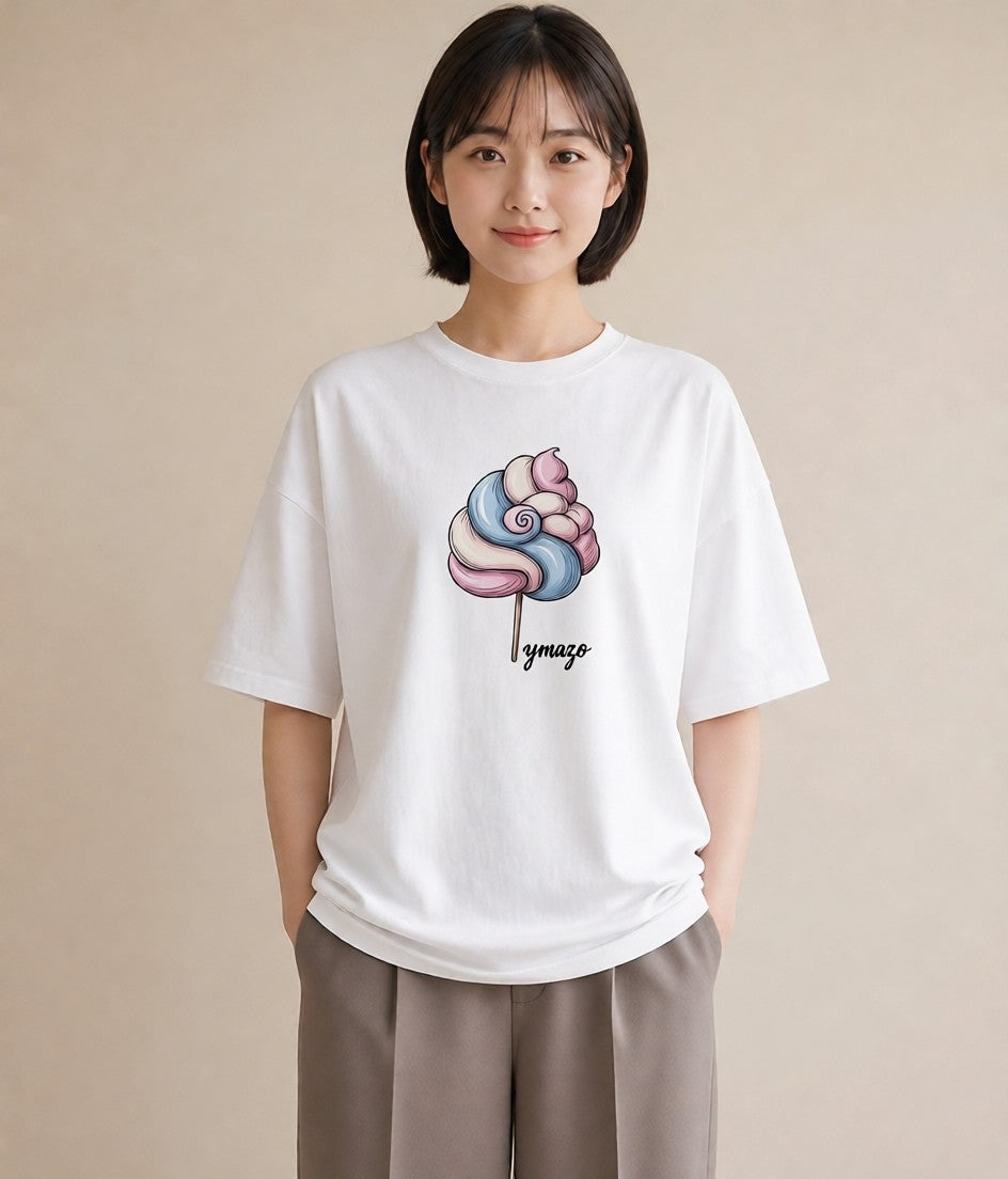 半袖Tシャツ レディース だんご 食べ物 フード イラスト ミニマル 週末コーデ 敬老の日 白T YMAZO