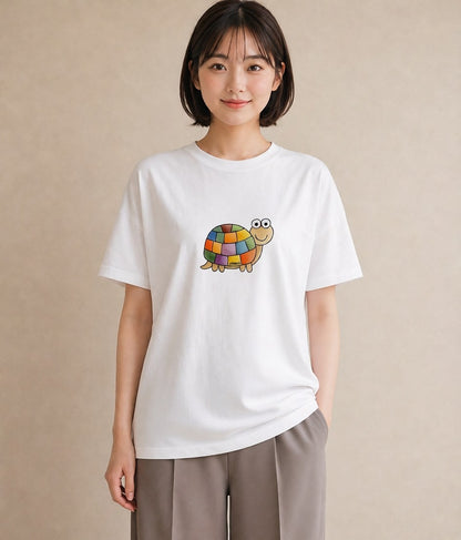 半袖Tシャツ レディース かたつむり 昆虫 虫 イラスト カジュアル お出かけ 普段着 白T YMAZO
