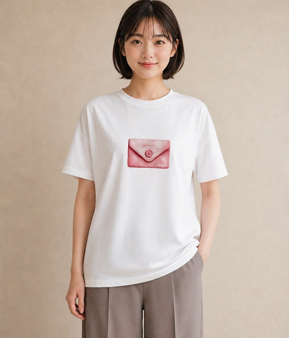 プリントTシャツ レディース 封蝋 手紙 アンティーク ナチュラル イラスト 淡色 おしゃれギフト 社会人 白T YMAZO