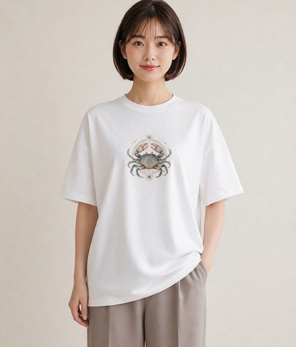 Tシャツ レディース 山羊座 星空 宇宙 イラスト こなれ感 20代 カジュアルコーデ 白T YMAZO