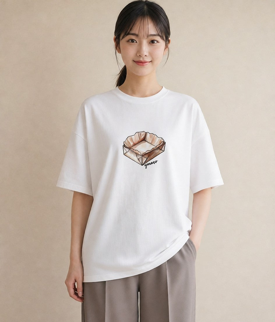 グラフィックTシャツ レディース チョコ 食べ物 フード イラスト シンプル 友達ギフト 部屋着 白T YMAZO