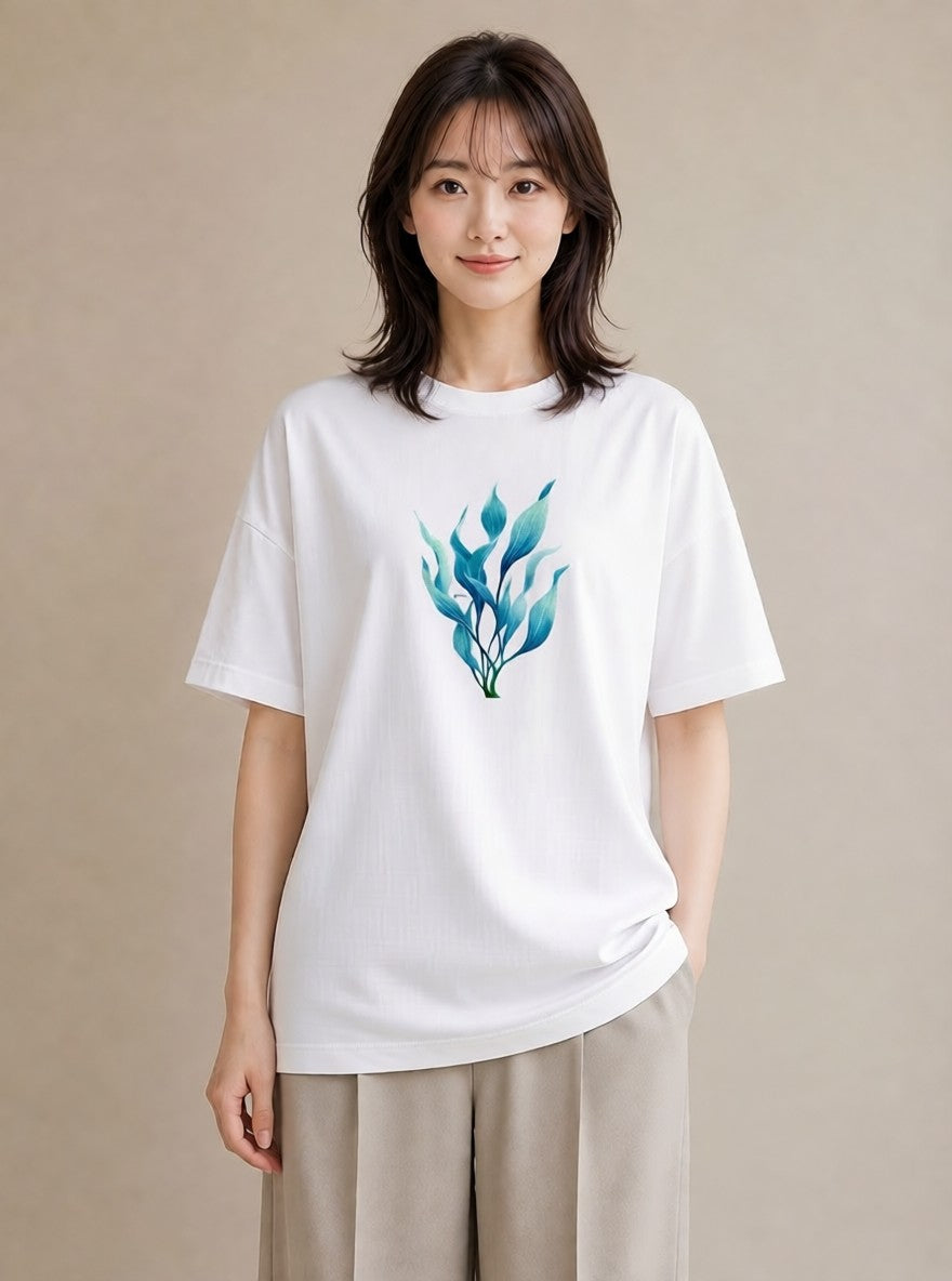 デザインTシャツ レディース すずらん 花 花柄 イラスト こなれ感 社会人 女性 白T YMAZO