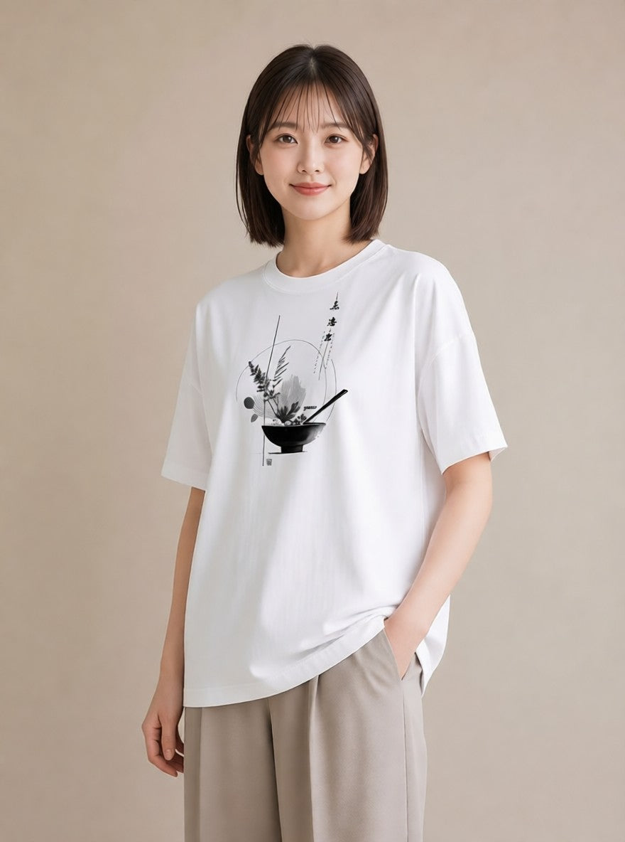 Tシャツ レディース 風鈴 ガラス 夏 ナチュラル アンティーク イラスト お洒落 綿100 デート 白T YMAZO