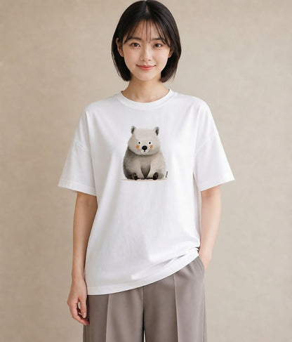 グラフィックTシャツ レディース チンチラ ペット 動物 イラスト こなれ感 普段着 週末コーデ 白T YMAZO