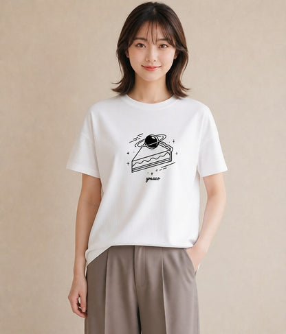 半袖Tシャツ レディース スイーツ お菓子 デザート イラスト ラフ 親子 20代 白T YMAZO