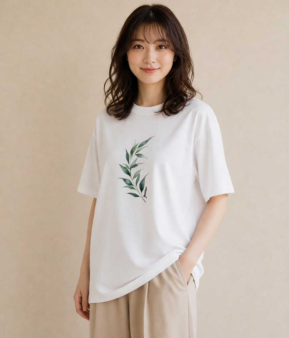半袖Tシャツ レディース すずらん 花 花柄 イラスト モード ホワイトデー 春服 白T