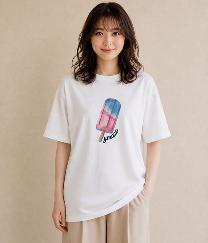 Tシャツ レディース クッキー 食べ物 フード イラスト 抜け感 女性向けギフト 散歩 白T YMAZO
