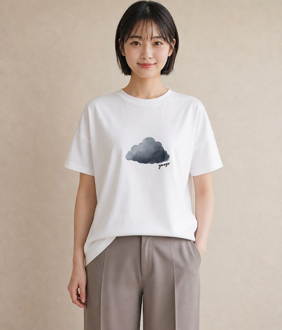 Tシャツ レディース 虹 星空 宇宙 イラスト モード 社会人 女性 白T YMAZO