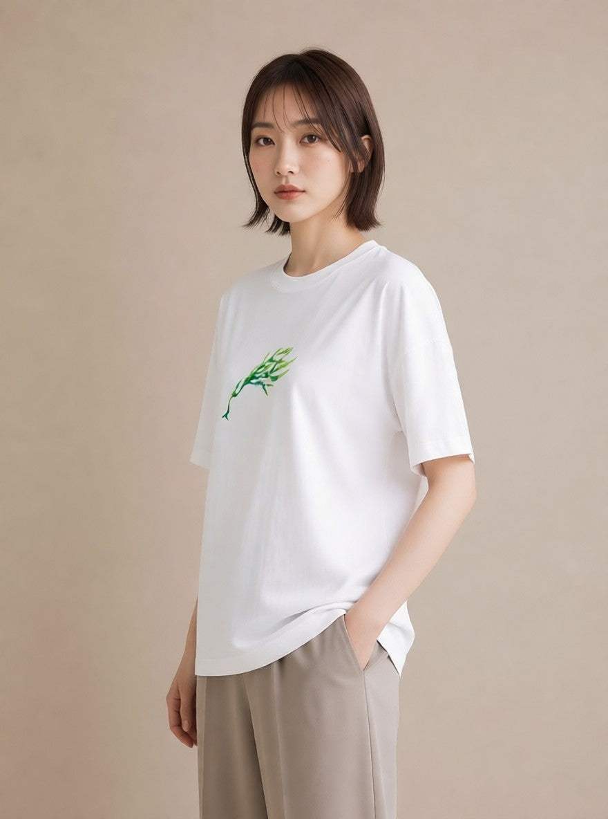 プリントTシャツ レディース ユーカリ 植物 ボタニカル イラスト 誕生日プレゼント 綿100 白T YMAZO