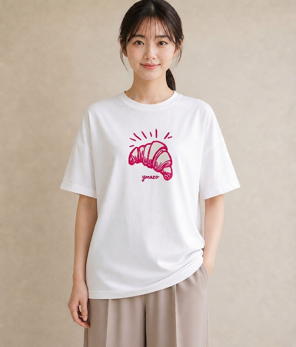 グラフィックTシャツ レディース パン ベーカリー イラスト こなれ感 姉妹 送別ギフト 白T YMAZO