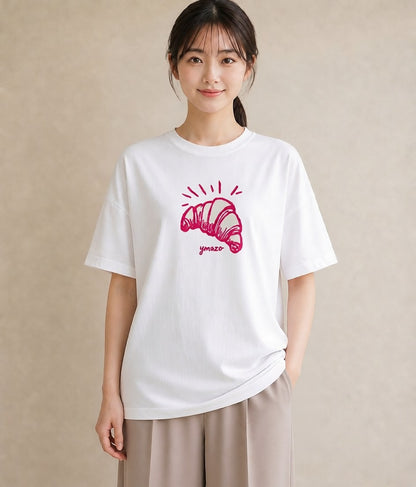 グラフィックTシャツ レディース パン ベーカリー イラスト こなれ感 姉妹 送別ギフト 白T YMAZO