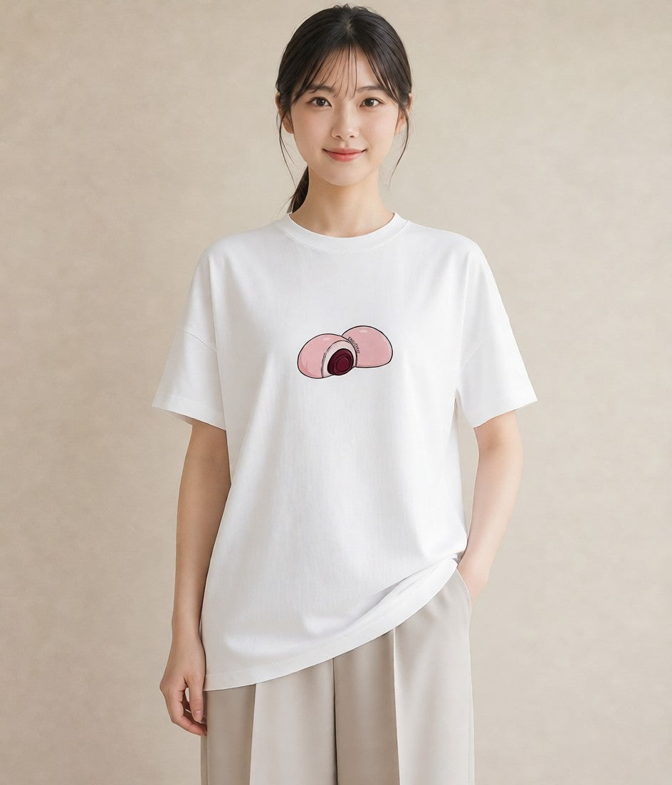 プリントTシャツ レディース どら焼き 食べ物 フード イラスト ガーリー 夏コーデ 通学 白T YMAZO