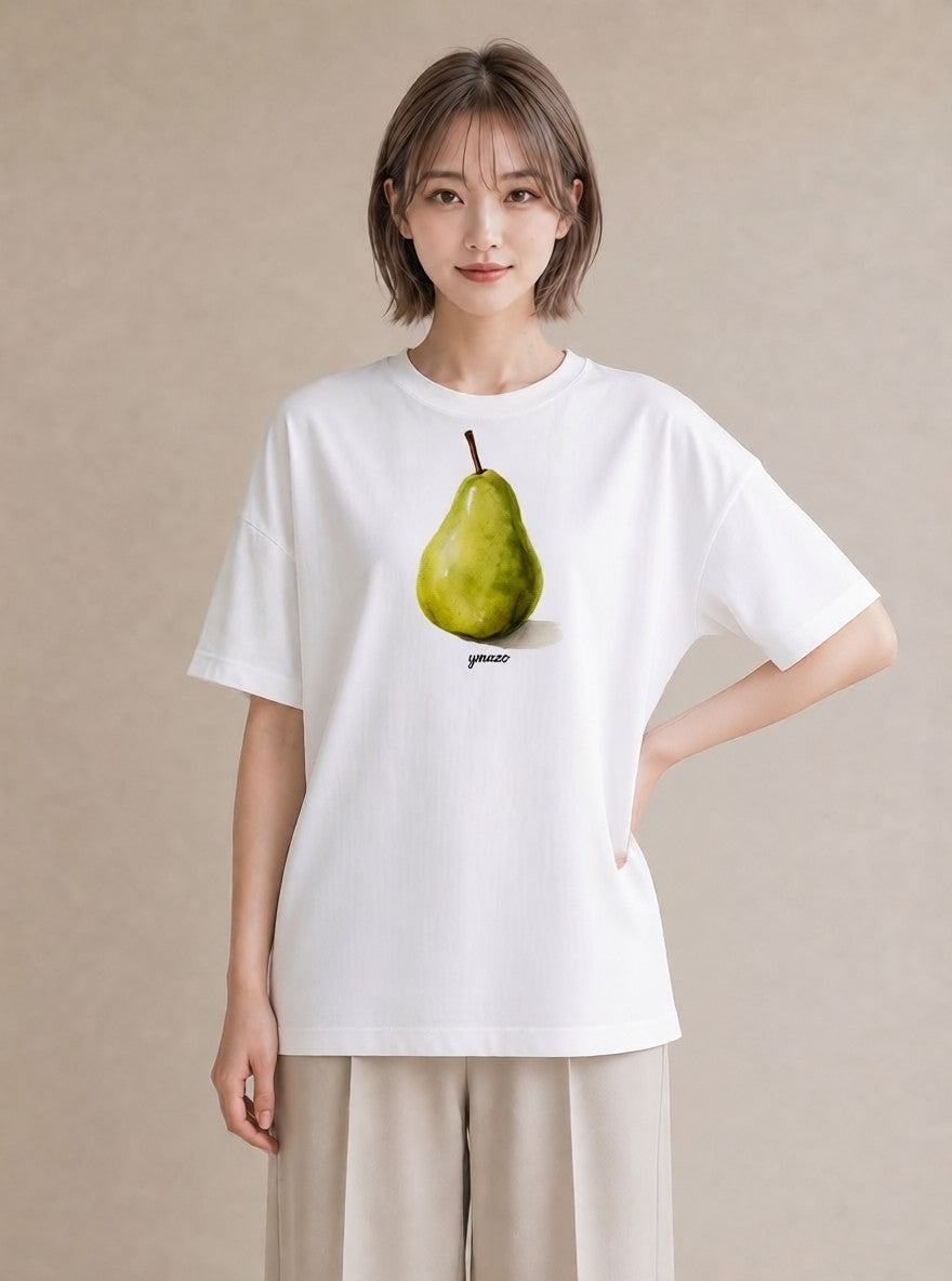 グラフィックTシャツ レディース アボカド 食べ物 フード イラスト シック 公園 ママ 白T YMAZO