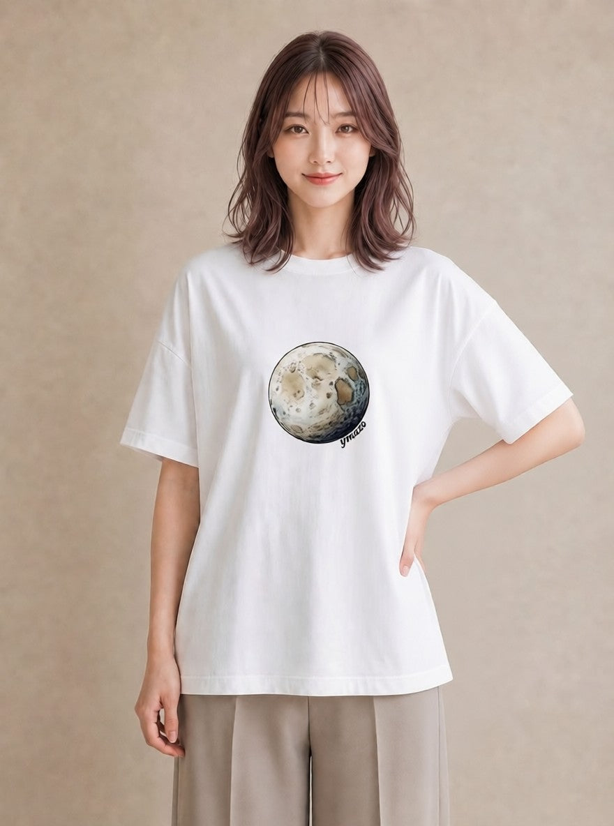 Tシャツ レディース 惑星 星空 宇宙 イラスト 休日コーデ 誕生日プレゼント 綿100 白T YMAZO