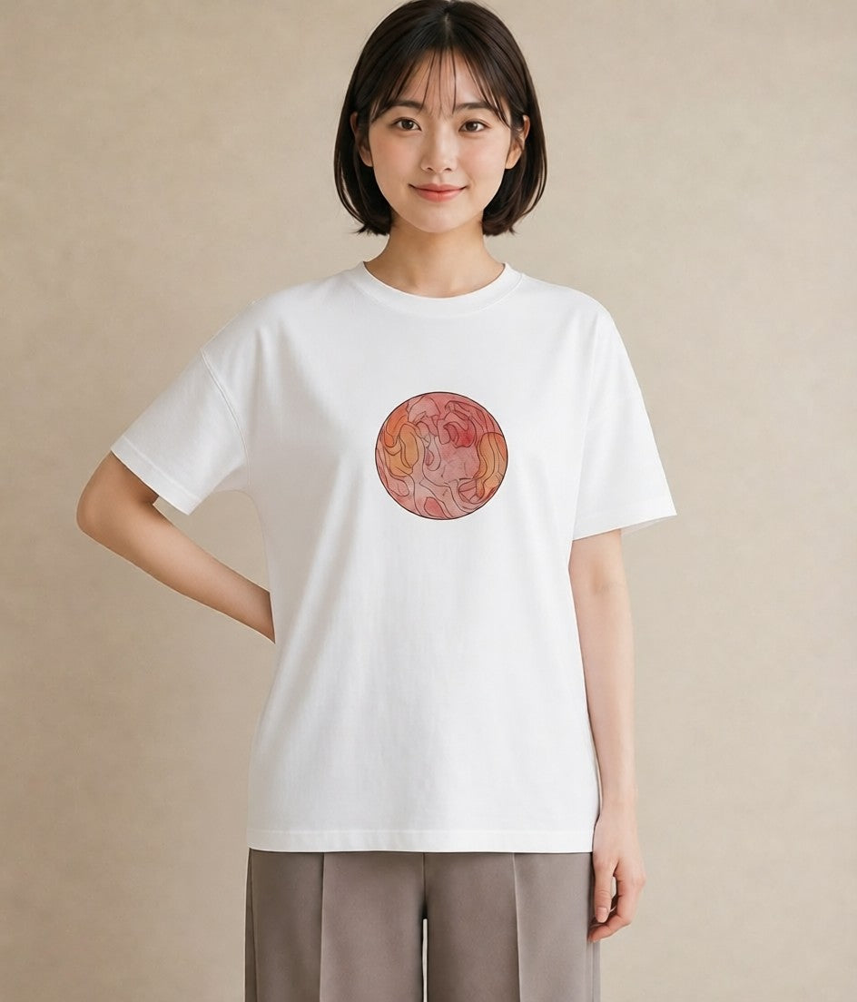 デザインTシャツ レディース 牡羊座 星空 宇宙 イラスト 可愛い ルームウェア ギフト 白T YMAZO