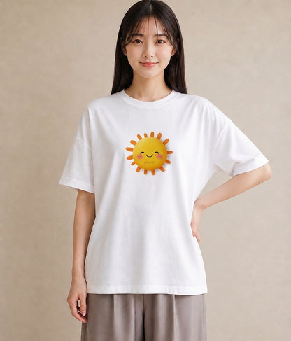 グラフィックTシャツ レディース 太陽 星空 宇宙 イラスト ガーリー 姉妹 送別ギフト 白T YMAZO