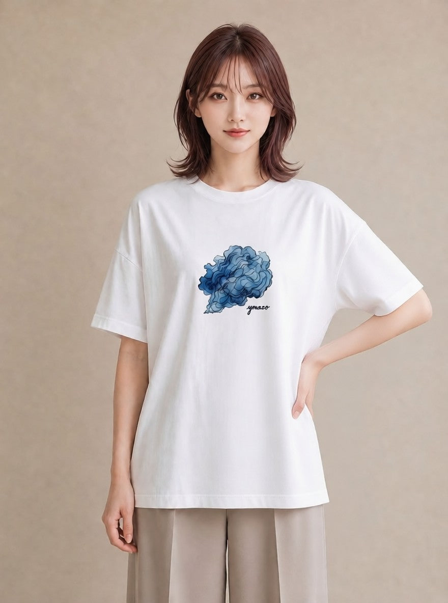 半袖Tシャツ レディース 蟹座 星空 宇宙 イラスト 淡色 クリスマス 旅行 白T YMAZO