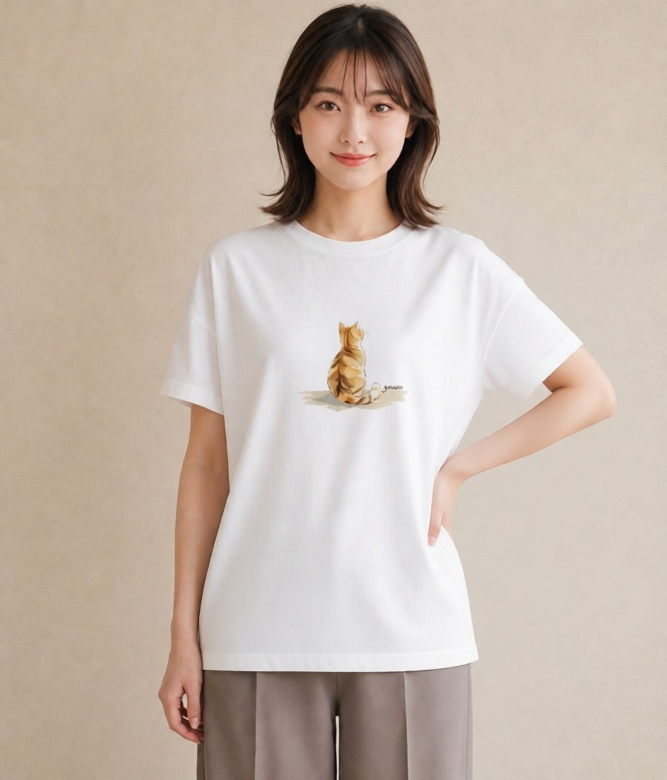 デザインTシャツ レディース ペルシャ 猫 ねこ イラスト ヴィンテージ風 姉妹 送別ギフト 白T YMAZO