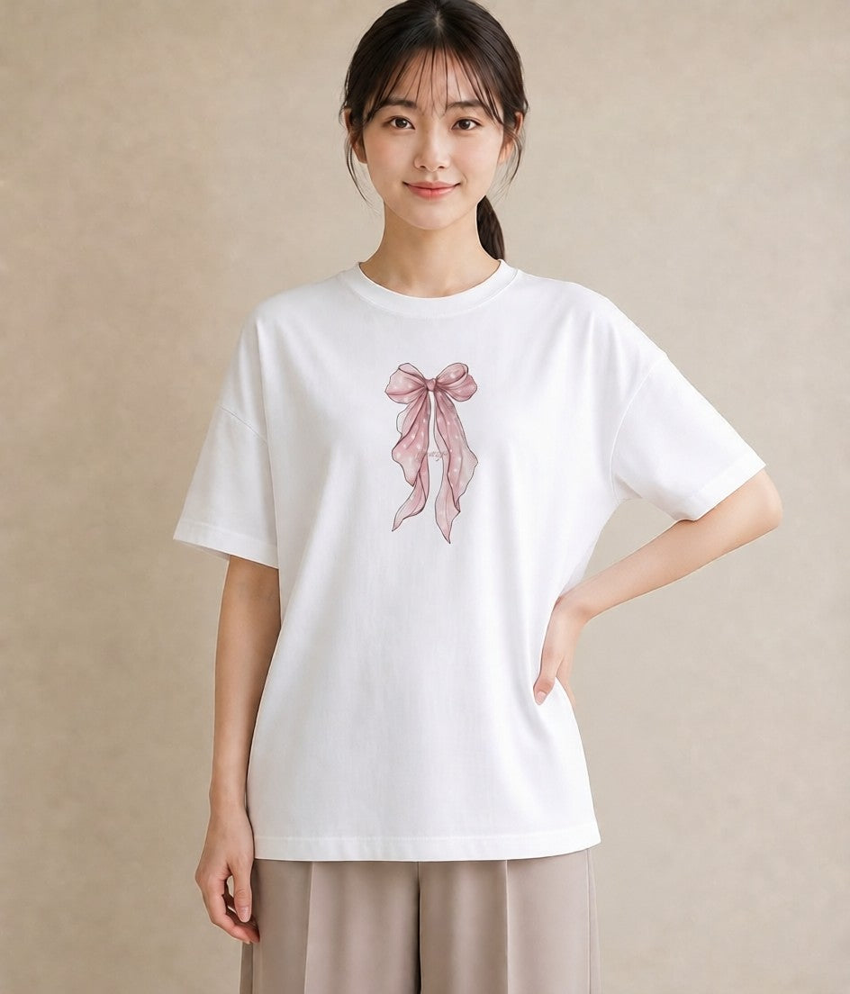 グラフィックTシャツ レディース レースハンカチ レース ハンカチ ナチュラル アンティーク イラスト レトロ 帰省 ラフ 白T YMAZO
