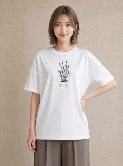 Tシャツ レディース 夕暮れ バルコニー 夕焼け ナチュラル アンティーク イラスト ユニーク 友達ギフト 部屋着 白T YMAZO