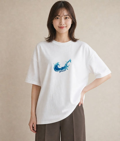 Tシャツ レディース 海 星空 宇宙 イラスト きれいめ 旅行 母娘コーデ 白T YMAZO
