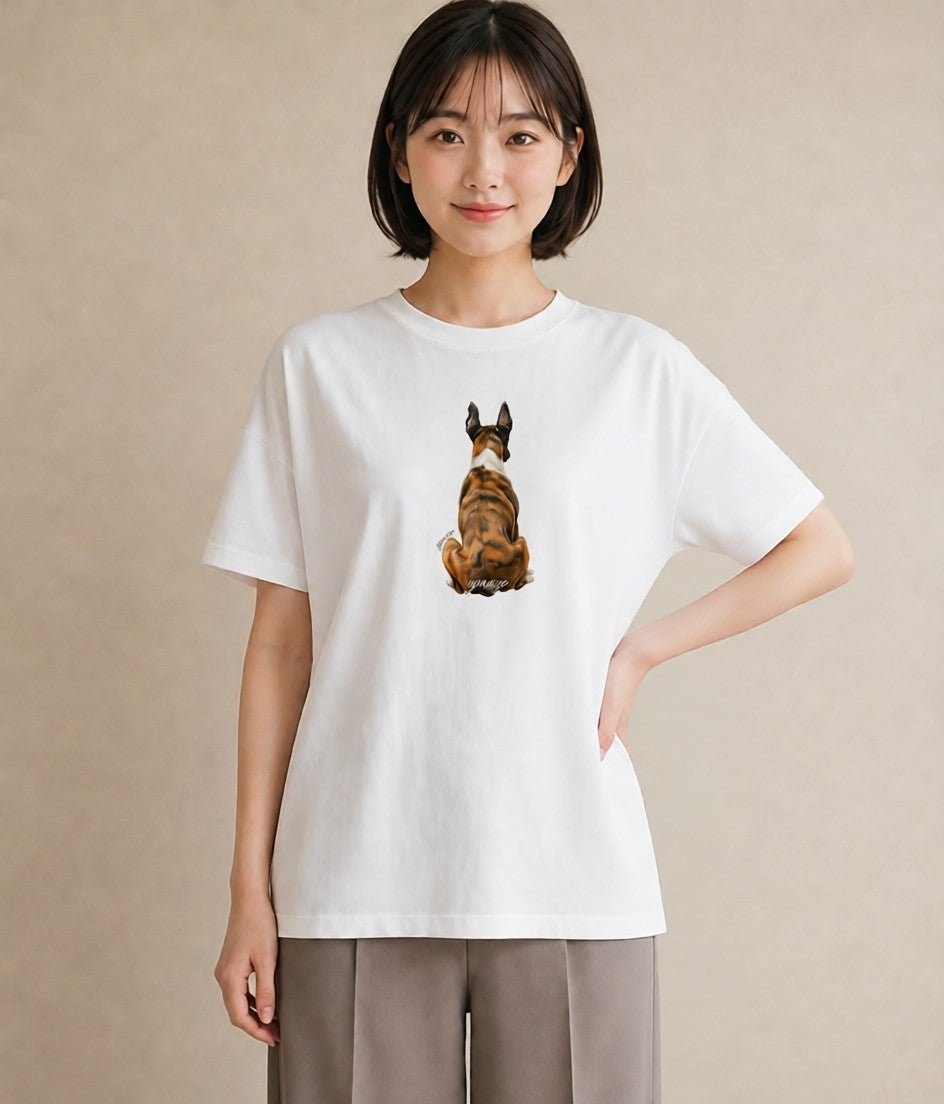 グラフィックTシャツ レディース ミックス犬 犬 いぬ イラスト アート風 20代 カジュアルコーデ 白T YMAZO