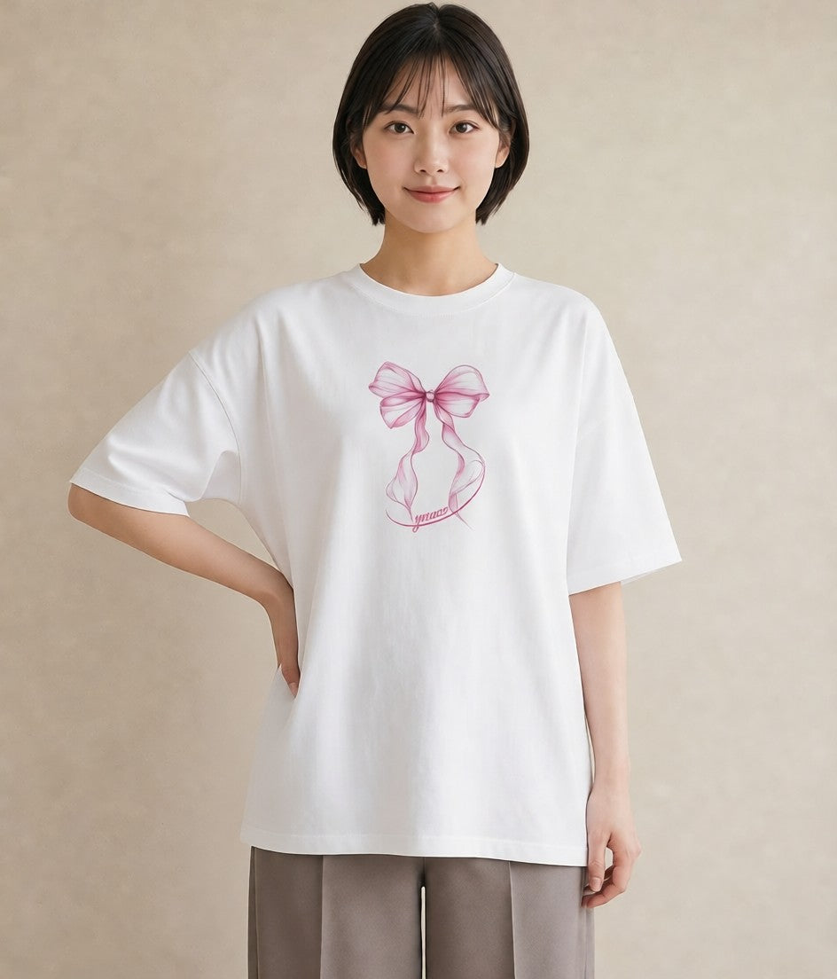 プリントTシャツ レディース バレエシューズ バレエ トウシューズ ナチュラル アンティーク イラスト ラフカジュアル 20代 カジュアルコーデ 白T YMAZO