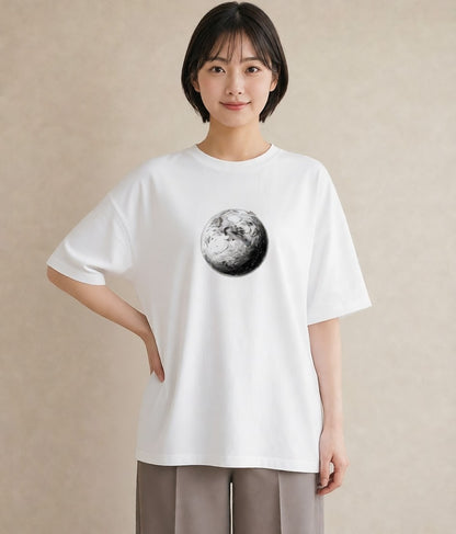 デザインTシャツ レディース プラネット 星空 宇宙 イラスト 線画 ビーチ デイリーウェア 白T YMAZO