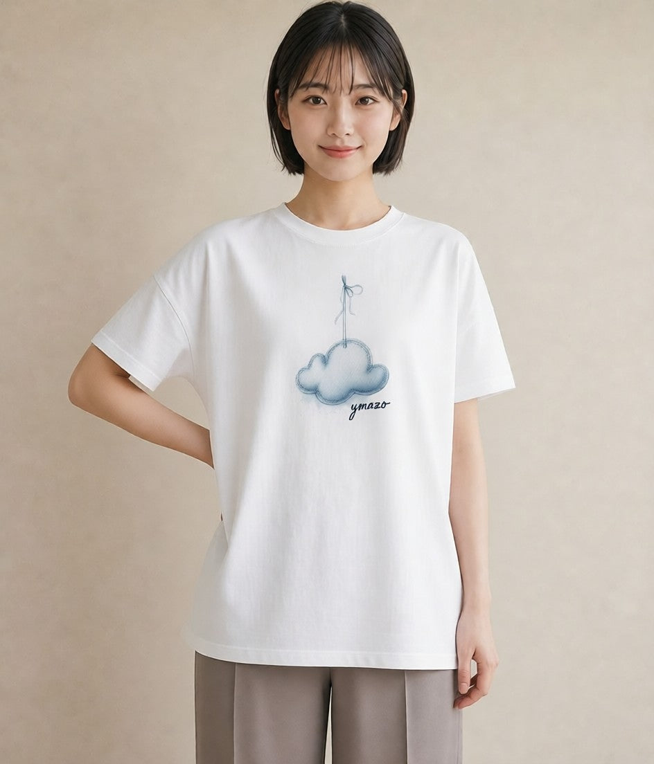 プリントTシャツ レディース 風鈴 ガラス 夏 ナチュラル アンティーク イラスト こなれ感 在宅 公園 白T YMAZO