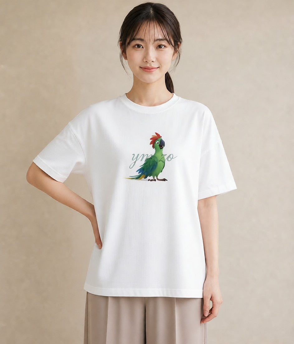 グラフィックTシャツ レディース コザクラインコ ペット 動物 イラスト こなれ感 ルームウェア ギフト 白T YMAZO