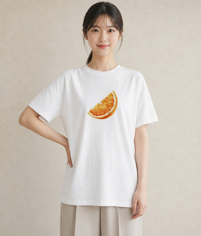 Tシャツ レディース パイナップル 食べ物 フード イラスト ガーリー カフェ服 クリスマス 白T YMAZO