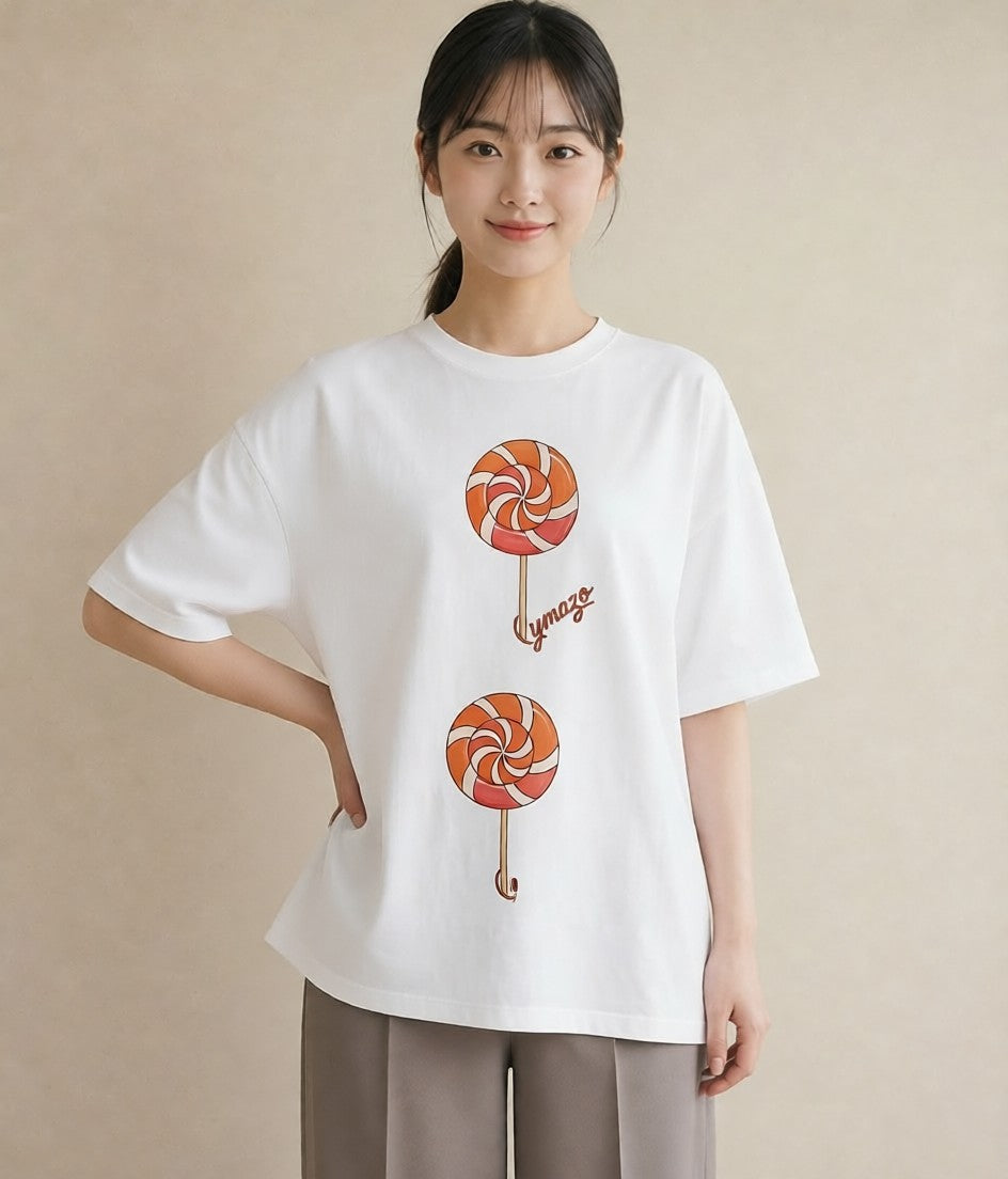 デザインTシャツ レディース だんご 食べ物 フード イラスト ガーリー 在宅 公園 白T YMAZO