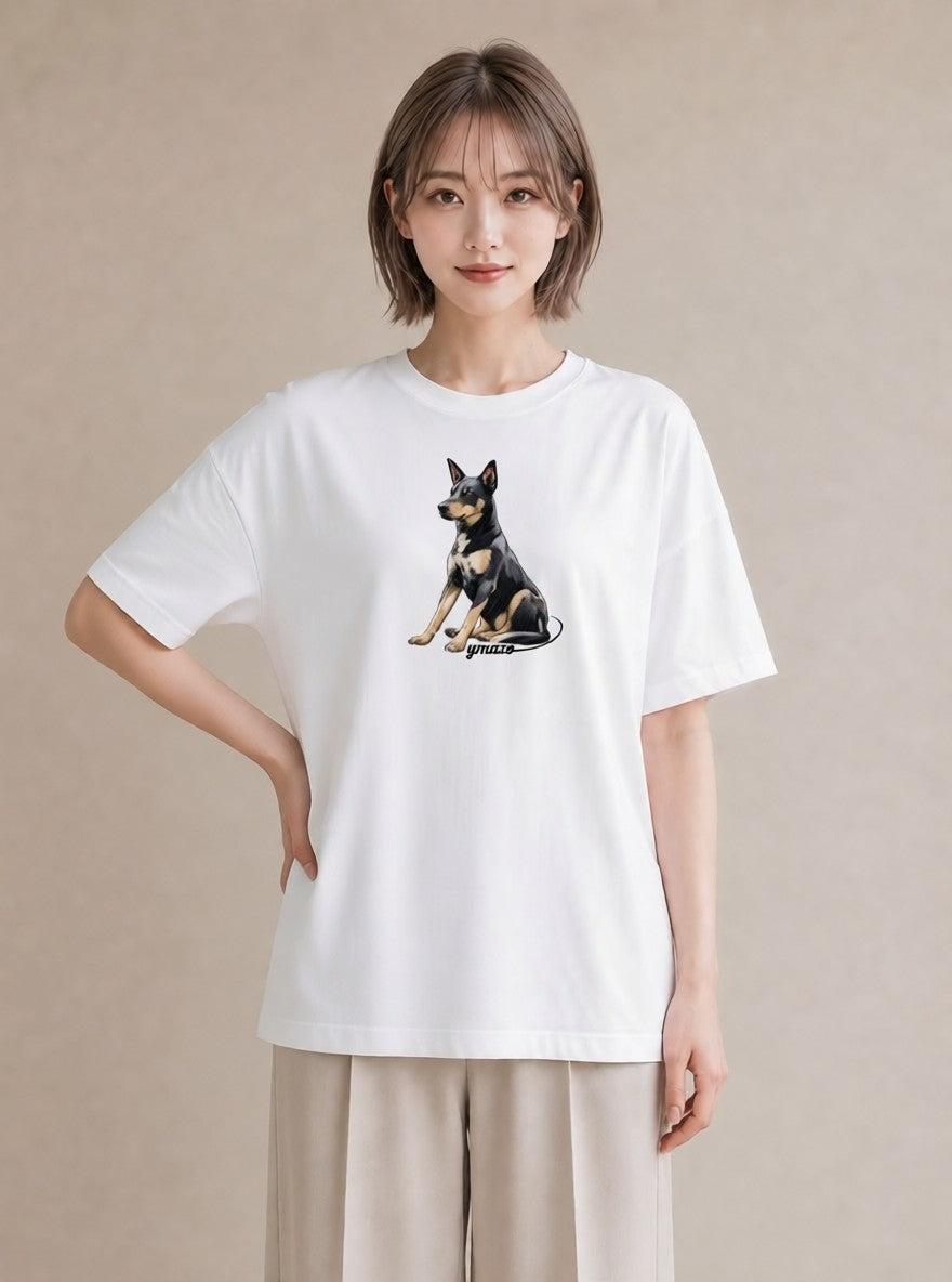 Tシャツ レディース 保護犬 犬 いぬ イラスト 抜け感 デイリーウェア 休日 白T YMAZO