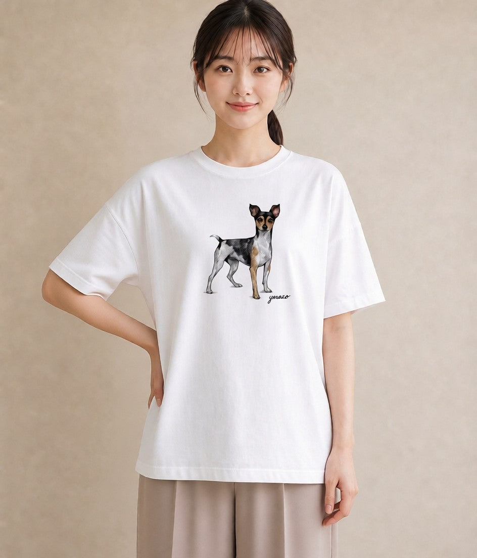 Tシャツ レディース ジャックラッセルテリア 犬 いぬ イラスト 個性的 公園 ママ 白T YMAZO