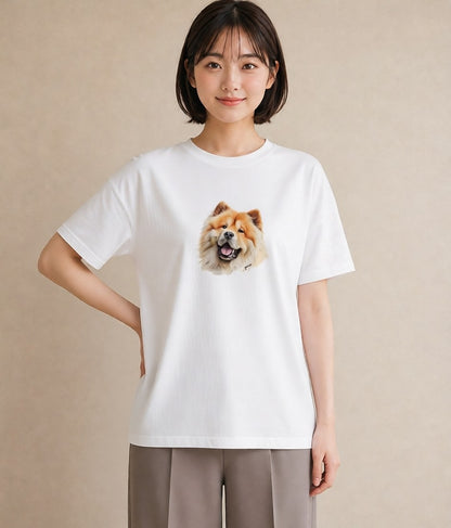 プリントTシャツ レディース 柴犬 しばいぬ 犬 いぬ イラスト シンプル 綿100 デート 白T YMAZO