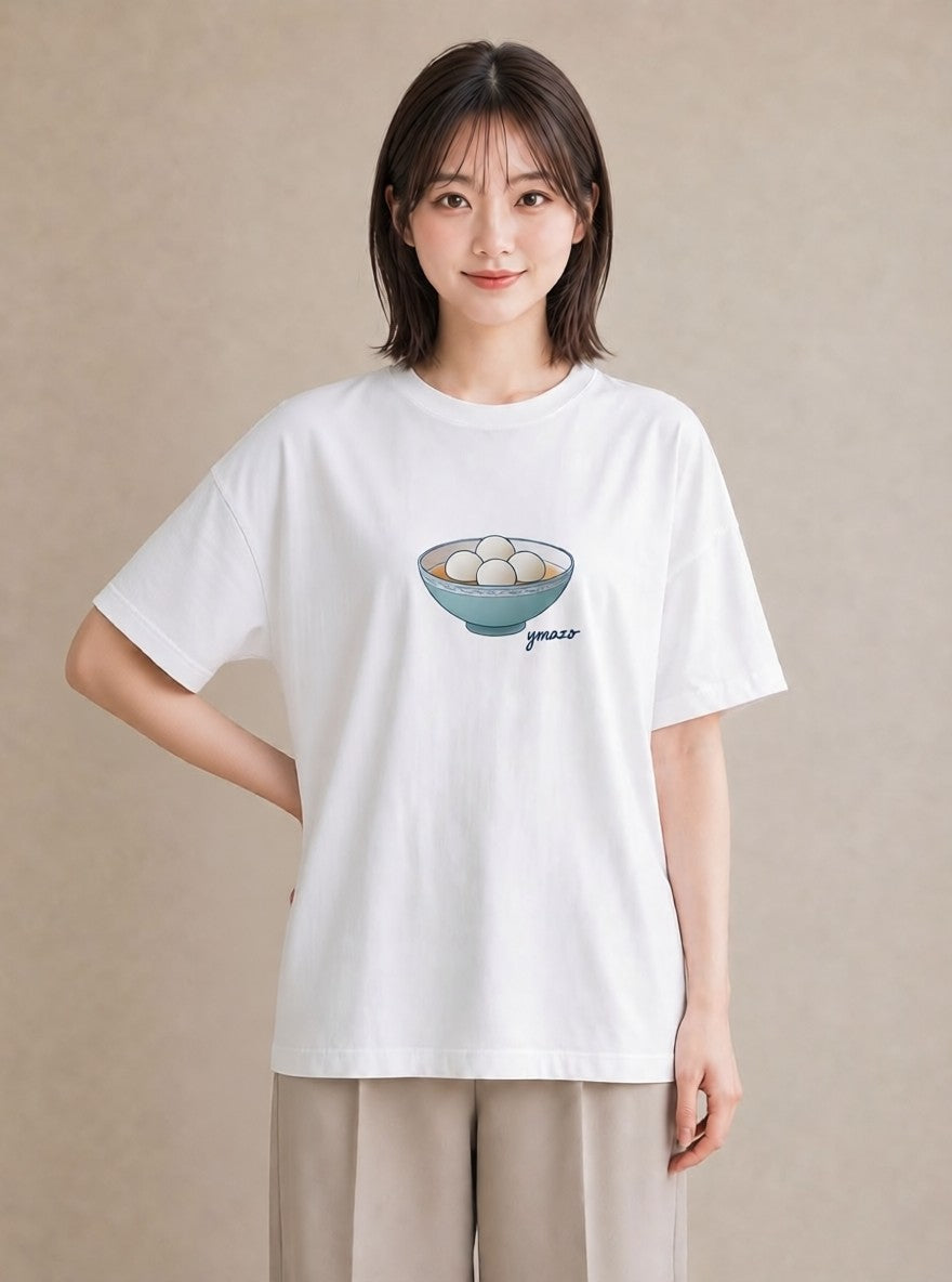 プリントTシャツ レディース だんご 食べ物 フード イラスト 手描き風 お揃い 親子 白T YMAZO