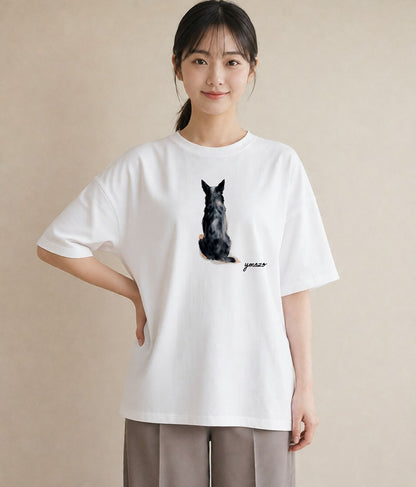 グラフィックTシャツ レディース アビシニアン 猫 ねこ イラスト ポップ 敬老の日 ホワイトデー 白T YMAZO