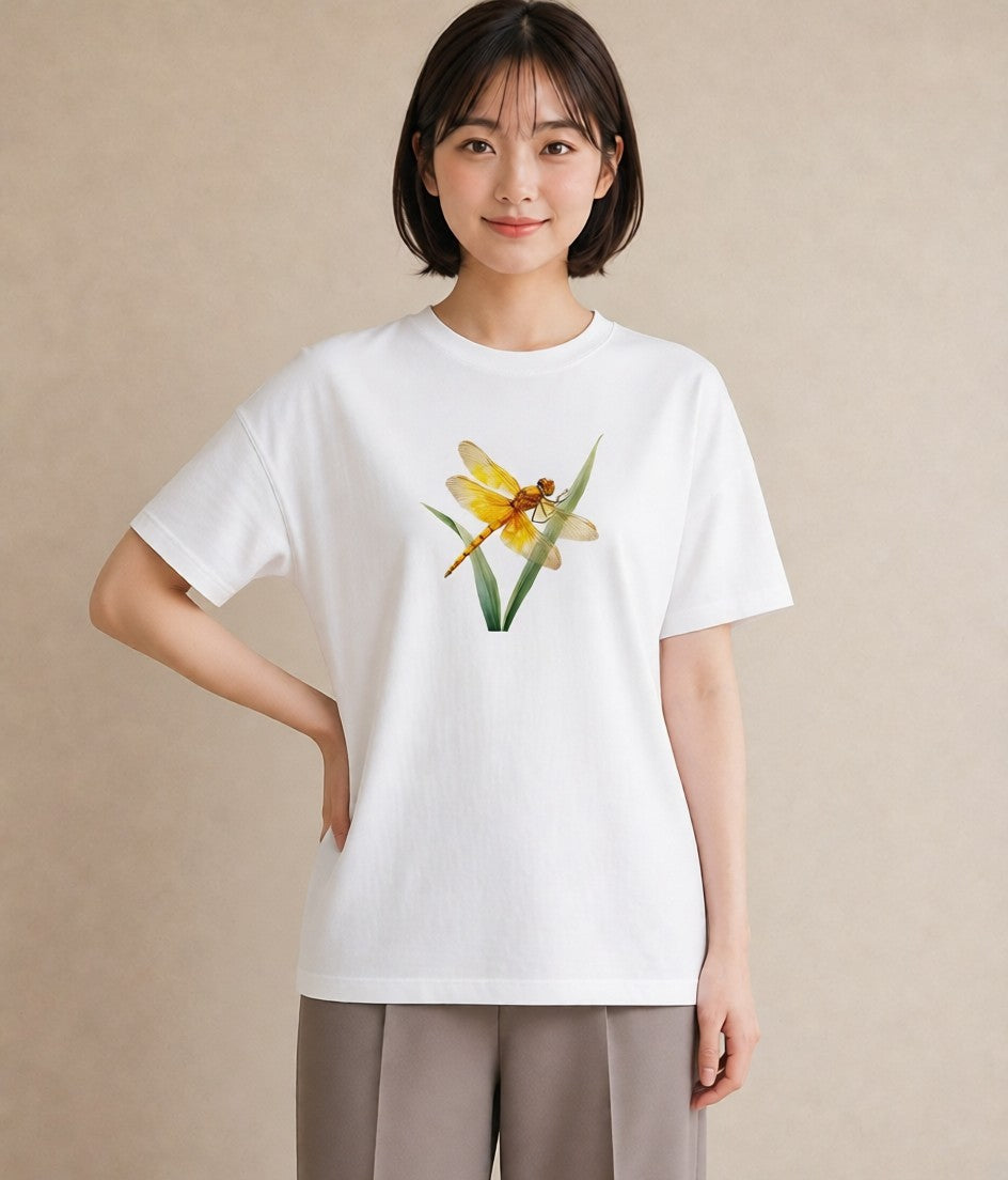 グラフィックTシャツ レディース ホタル 昆虫 虫 イラスト 通勤 在宅 白T YMAZO