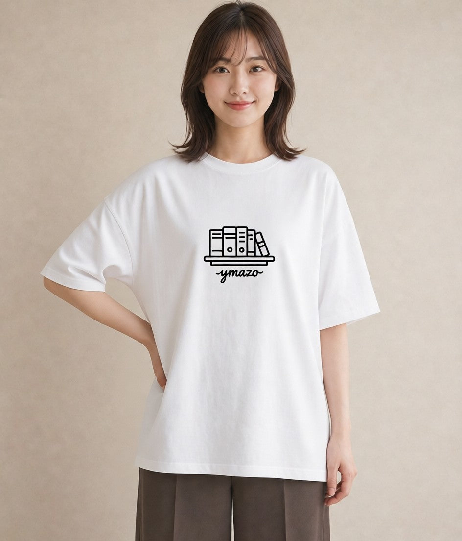 半袖Tシャツ レディース 本 読書 ブック イラスト デート 帰省 白T YMAZO