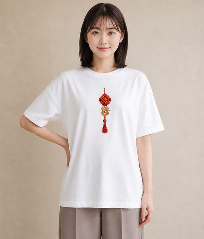 プリントTシャツ レディース 風鈴 ガラス 夏 ナチュラル アンティーク イラスト ラフカジュアル ビーチ デイリーウェア 白T YMAZO