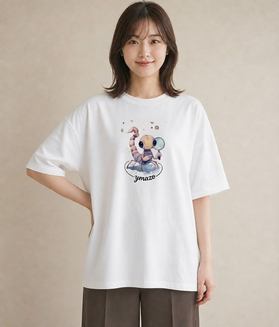 グラフィックTシャツ レディース ヤドカリ 海の生き物 海 イラスト 普段使い デート 帰省 白T YMAZO