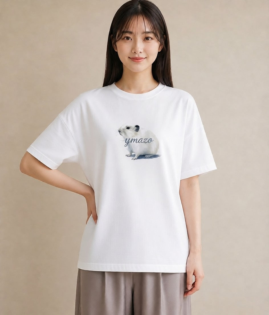 プリントTシャツ レディース シマリス ペット 動物 イラスト 旅行コーデ 女性向けギフト 散歩 白T YMAZO