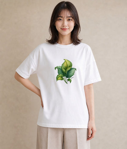 プリントTシャツ レディース 観葉植物 植物 ボタニカル イラスト カフェコーデ カフェ服 クリスマス 白T YMAZO