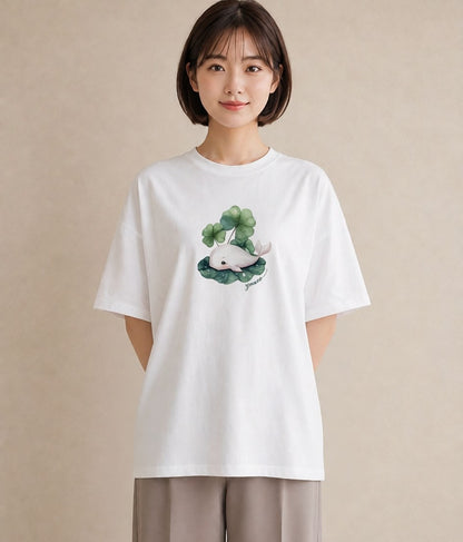 半袖Tシャツ レディース チンアナゴ 海の生き物 海 イラスト ゆるかわ 春服 ミセス 白T YMAZO