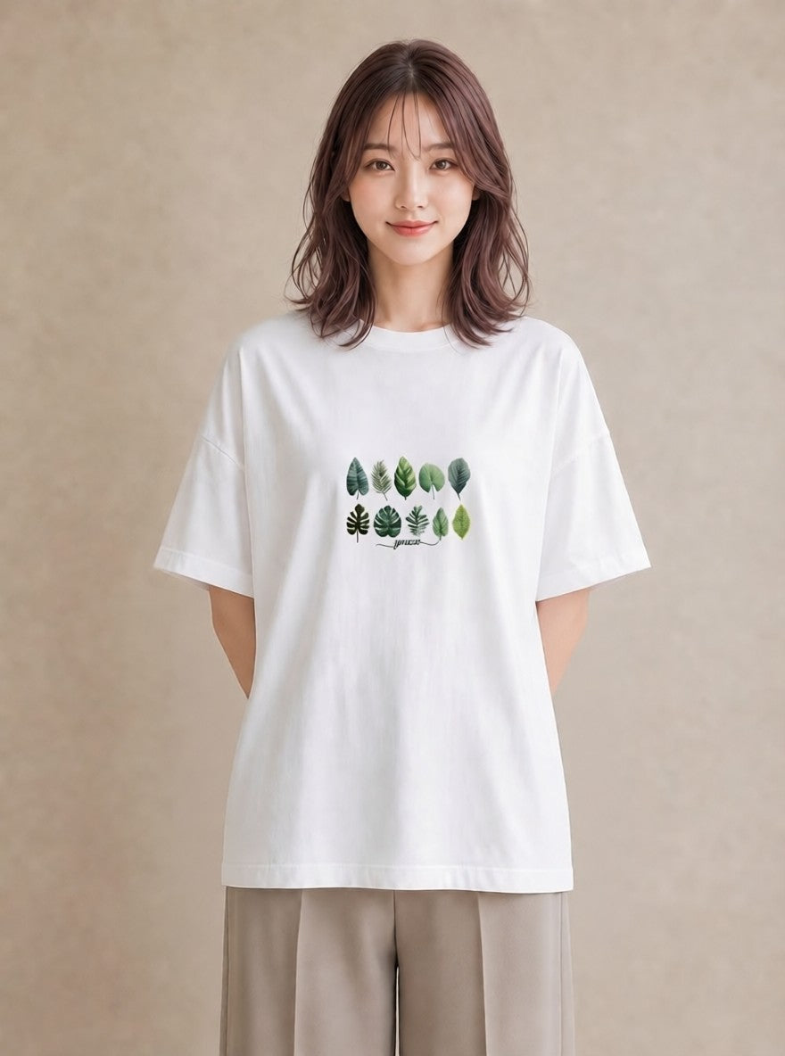 Tシャツ レディース モンステラ 植物 ボタニカル イラスト きれいめカジュアル 部屋着 女性向けギフト 白T YMAZO