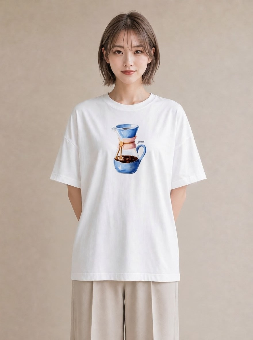 Tシャツ レディース カフェオレ 食べ物 フード イラスト ユニーク 秋コーデ おしゃれギフト 白T YMAZO