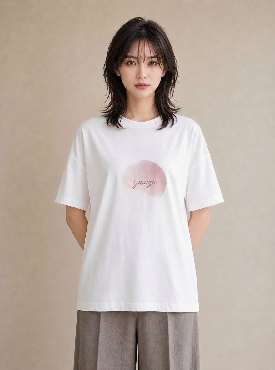 半袖Tシャツ レディース 紙風船 和紙 ナチュラル アンティーク イラスト ユニーク デイリーウェア 休日 白T YMAZO