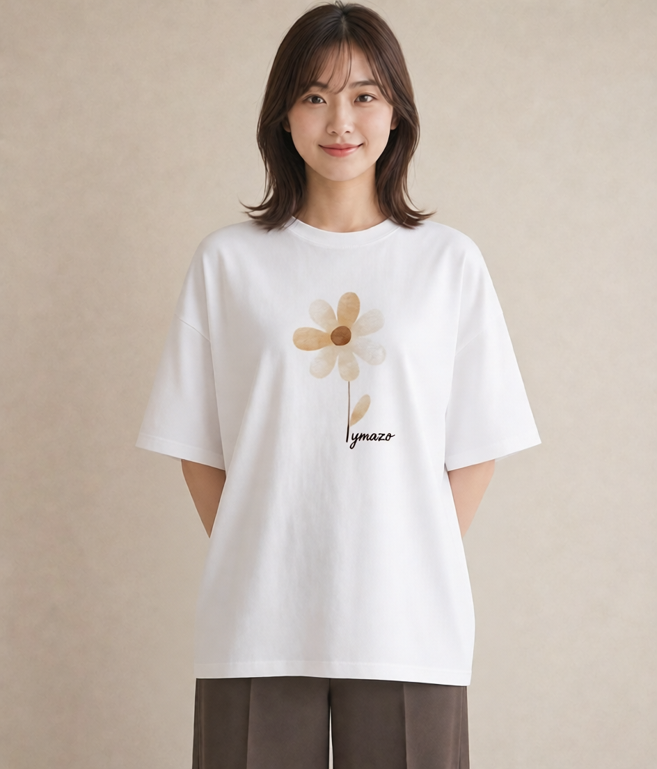 グラフィックTシャツ レディース カスミソウ かすみ草 花 花柄 イラスト 個性的 ホワイトデー 春服 白T