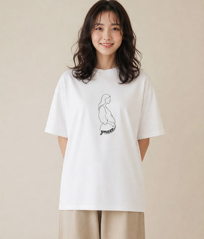 デザインTシャツ レディース 女の子 ガール 後ろ姿 イラスト 秋コーデ おしゃれギフト 白T YMAZO